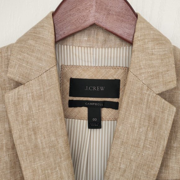 NWOT J. Crew Campbell Linen Blazer 00 - Picture 3 of 14